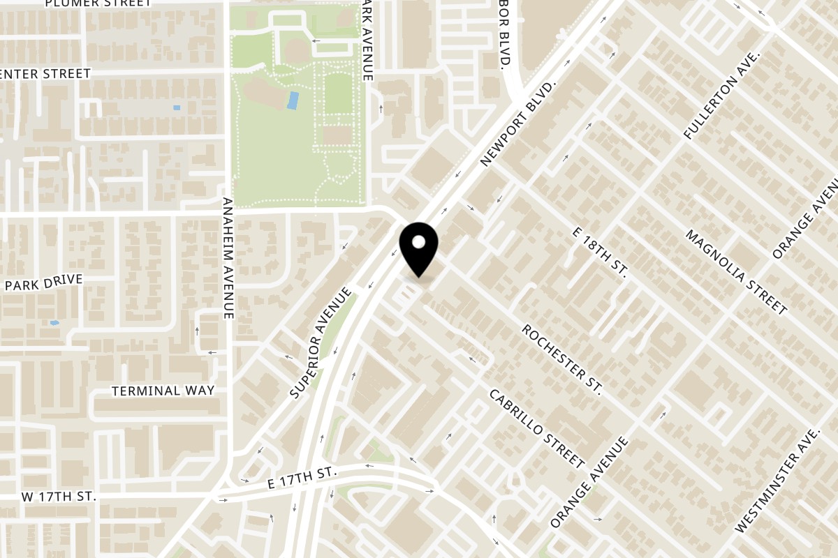 Map showing the location of CUON Vietnamese Fresh Rolls on 1750 Newport Blvd in Costa Mesa